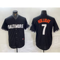 Baltimore Orioles #7 Jackson Holliday Black Fotopoulosg 2023 City Connect Cool Base Stitched Jersey
