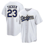 Los Angeles Dodgers #23 Kyle Tucker Player Gold White Fotopoulosg 2026 Collection Stadium Game Stitched Jerseys