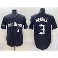 San Diego Padres #3 Jackson Merrill Black Fotopoulosg Gothic Edition Vapor Limited Stitched Jersey