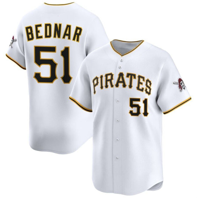 Pittsburgh Pirates #51 David Bednar White Fotopoulosg 2025 Home Limited Stitched Jersey