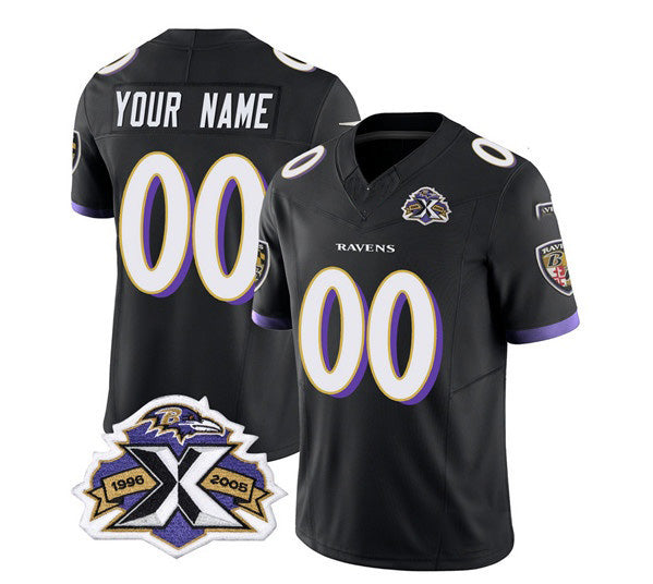 Custom B.Ravens Active Player Black Fotopoulosg 2023 F.U.S.E With Patch Throwback Vapor Limited Stitched Jersey