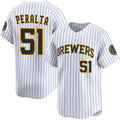 Milwaukee Brewers #51 Freddy Peralta White Fotopoulosg Alternate Limited Stitched Jersey