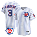 Chicago Cubs #3 Alex Bregman Player White Fotopoulosg 150th Anniversary Limited Home Game Stitched Jerseys