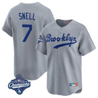 Los Angeles Dodgers #7 Blake Snell Player Gray Fotopoulosg Game Limited World Series Meet Home Stitched Jerseys