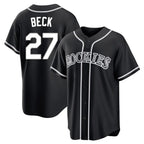 Colorado Rockies #27 Jordan Beck Player Black Fotopoulosg Fashion Out Home Game Stitched Jerseys