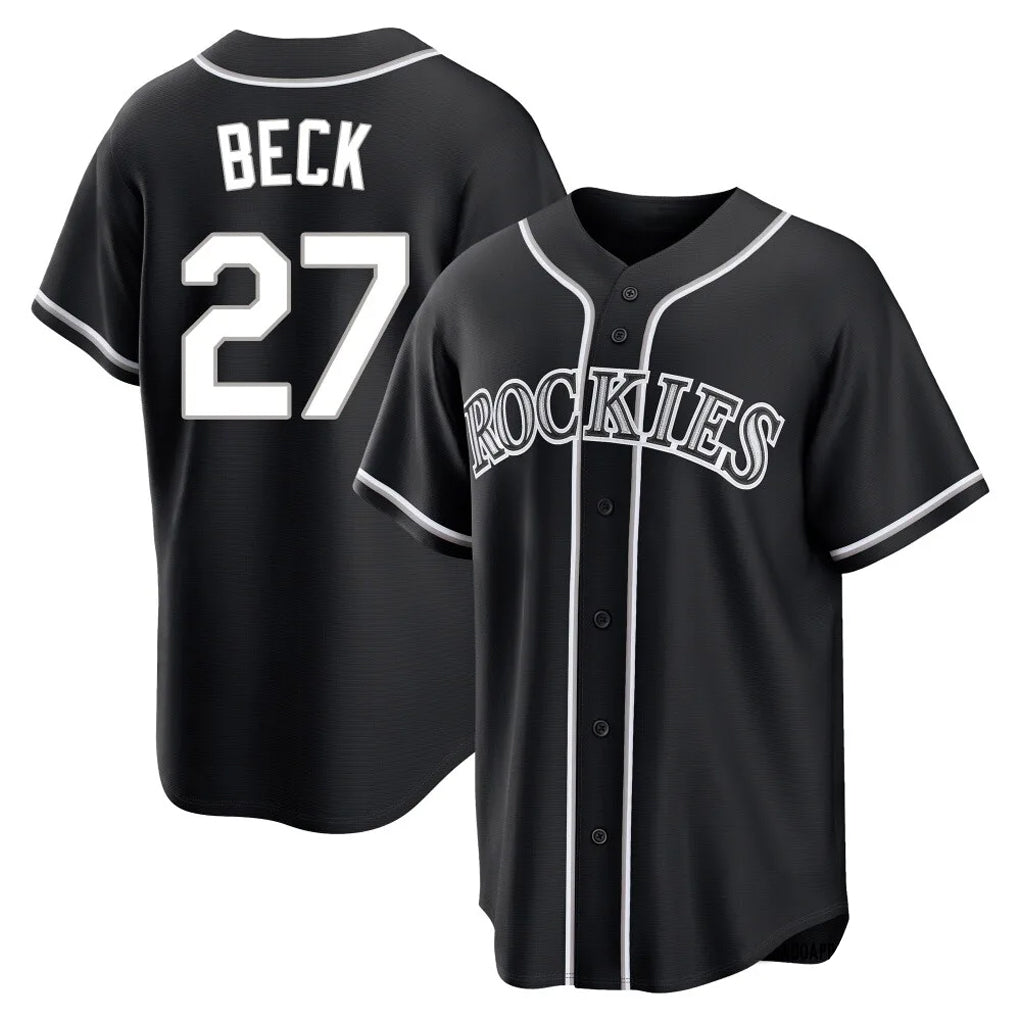 Colorado Rockies #27 Jordan Beck Player Black Fotopoulosg Fashion Out Home Game Stitched Jerseys