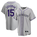 Colorado Rockies #15 Hunter Goodman Player Gray Fotopoulosg Game Home Stitched Jerseys