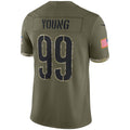 W.Commanders #99 Chase Young Olive Fotopoulosg Salute To Service Limited Jersey