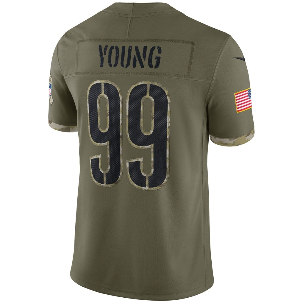 W.Commanders #99 Chase Young Olive Fotopoulosg Salute To Service Limited Jersey