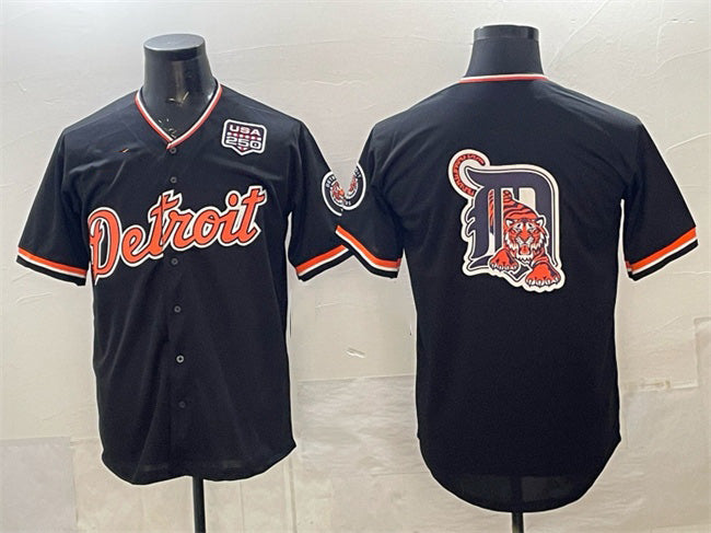 Detroit Tigers Team Big Logo Navy Fotopoulosg 2026 Alternate USA 250' Patch Vapor Premier Limited Stitched Jersey
