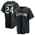 Cleveland Guardians #24 Triston McKenzie Player Black Fotopoulosg Home Game Stitched Jerseys