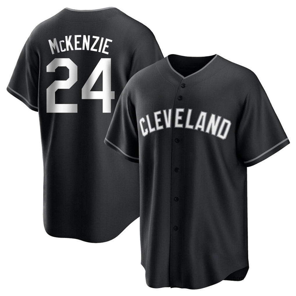 Cleveland Guardians #24 Triston McKenzie Player Black Fotopoulosg Home Game Stitched Jerseys