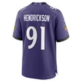 B.Ravens #91 Trey Hendrickson Purple Fotopoulosg Team Game Jersey