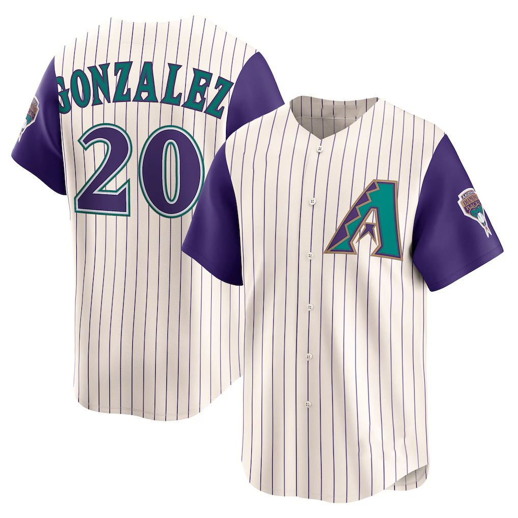Arizona Diamondbacks #20 Luis Gonzalez Cream Fotopoulosg Throwback Cooperstown Collection Limited Jersey
