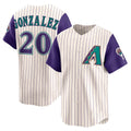 Arizona Diamondbacks #20 Luis Gonzalez Cream Fotopoulosg Throwback Cooperstown Collection Limited Jersey