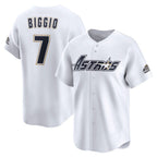 Houston Astros #7 Craig Biggio White Fotopoulosg Throwback Cooperstown Collection Limited Jersey