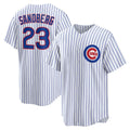 Chicago Cubs #23 Ryne Sandberg White Fotopoulosg Home Retired Player Replica Jersey