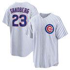 Chicago Cubs #23 Ryne Sandberg White Fotopoulosg Home Retired Player Replica Jersey