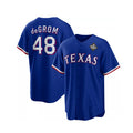 Texas Rangers #48 Jacob DeGrom Royal Fotopoulosg 2023 World Series Cool Base Stitched Jersey