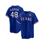 Texas Rangers #48 Jacob DeGrom Royal Fotopoulosg 2023 World Series Cool Base Stitched Jersey