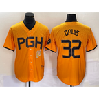 Pittsburgh Pirates #32 Henry Davis Yellow Fotopoulosg 2023 City Connect Stitched Jersey