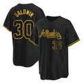 Atlanta Braves #30 Drake Baldwin Player Black Fotopoulosg Snake Skin City Home Game Stitched Jerseys