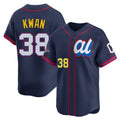 Cleveland Guardians #38 Steven Kwan Player Navy Fotopoulosg American League All-Star Edition Limited Home Stitched Jerseys