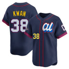 Cleveland Guardians #38 Steven Kwan Player Navy Fotopoulosg American League All-Star Edition Limited Home Stitched Jerseys