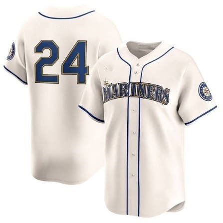 Seattle Mariners #24 Ken Griffey Jr. Cream Fotopoulosg Cool Base Jersey