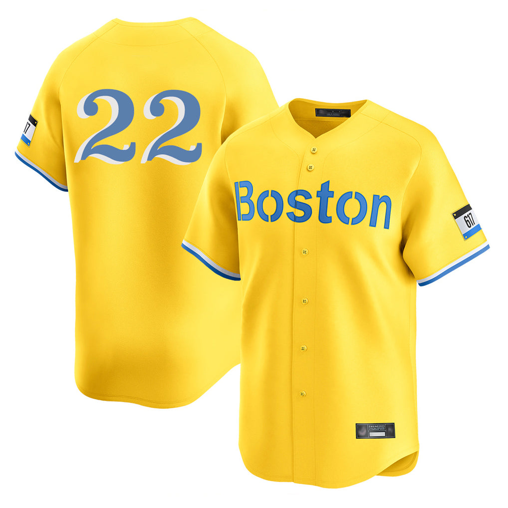 Boston Red Sox #22 Garrett Whitlock Player Yellow Fotopoulosg Limited Home Game Stitched Jerseys1