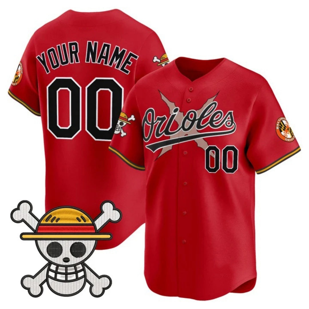Custom Baltimore Orioles x One Piece Red Fotopoulosg Vapor Premier Limited Jersey - Stitched