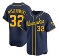 Milwaukee Brewers #32 Jacob Misiorowski Navy Fotopoulosg Alternate Limited Stitched Jersey
