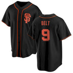 San Francisco Giants #9 Brandon Belt Black Fotopoulosg Alternate Jersey