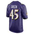 B.Ravens #45 Mike Green Purple Fotopoulosg Team Game Jersey