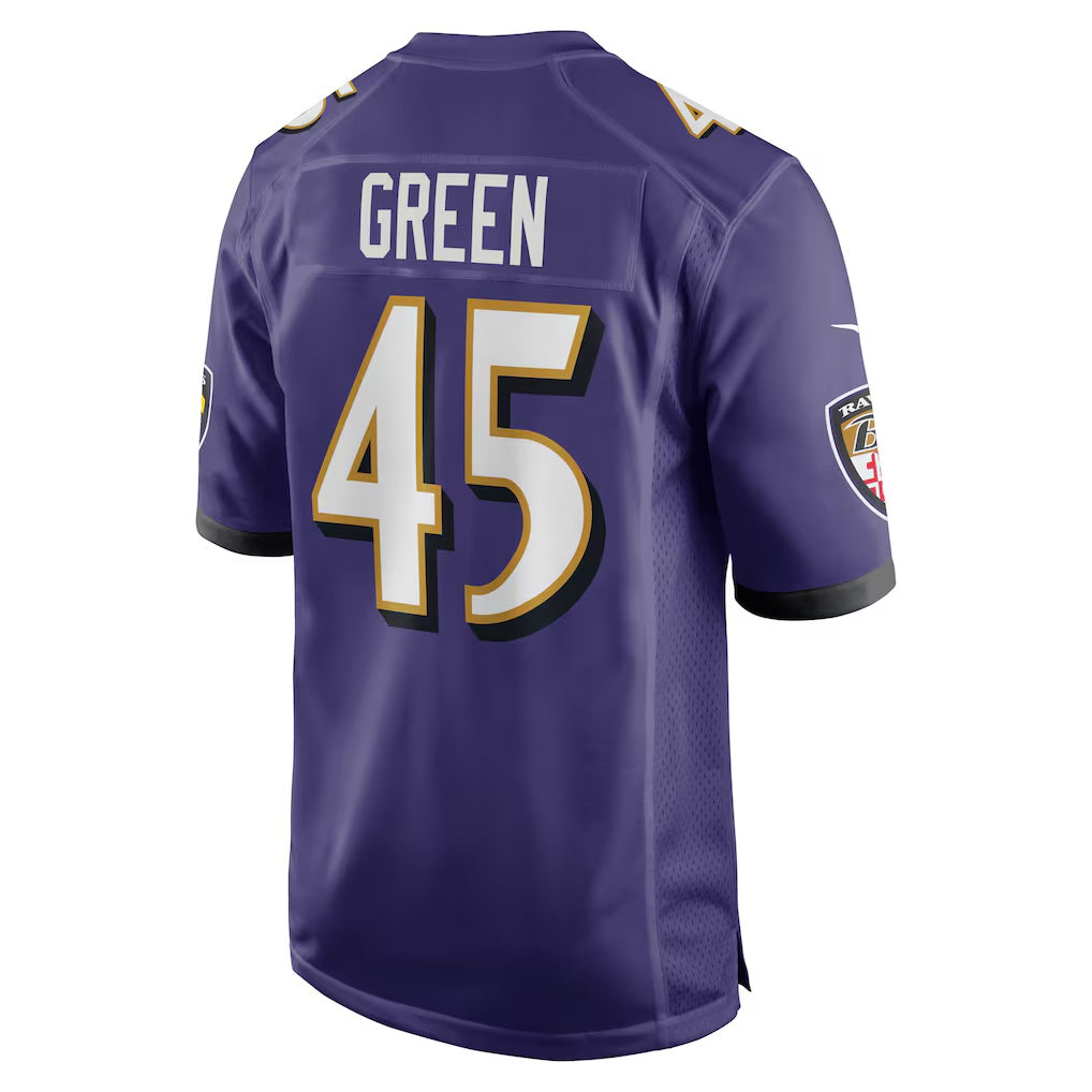 B.Ravens #45 Mike Green Purple Fotopoulosg Team Game Jersey