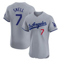 Los Angeles Dodgers #7 Blake Snell Player Gray Fotopoulosg Limited Elite Home Stitched Jerseys