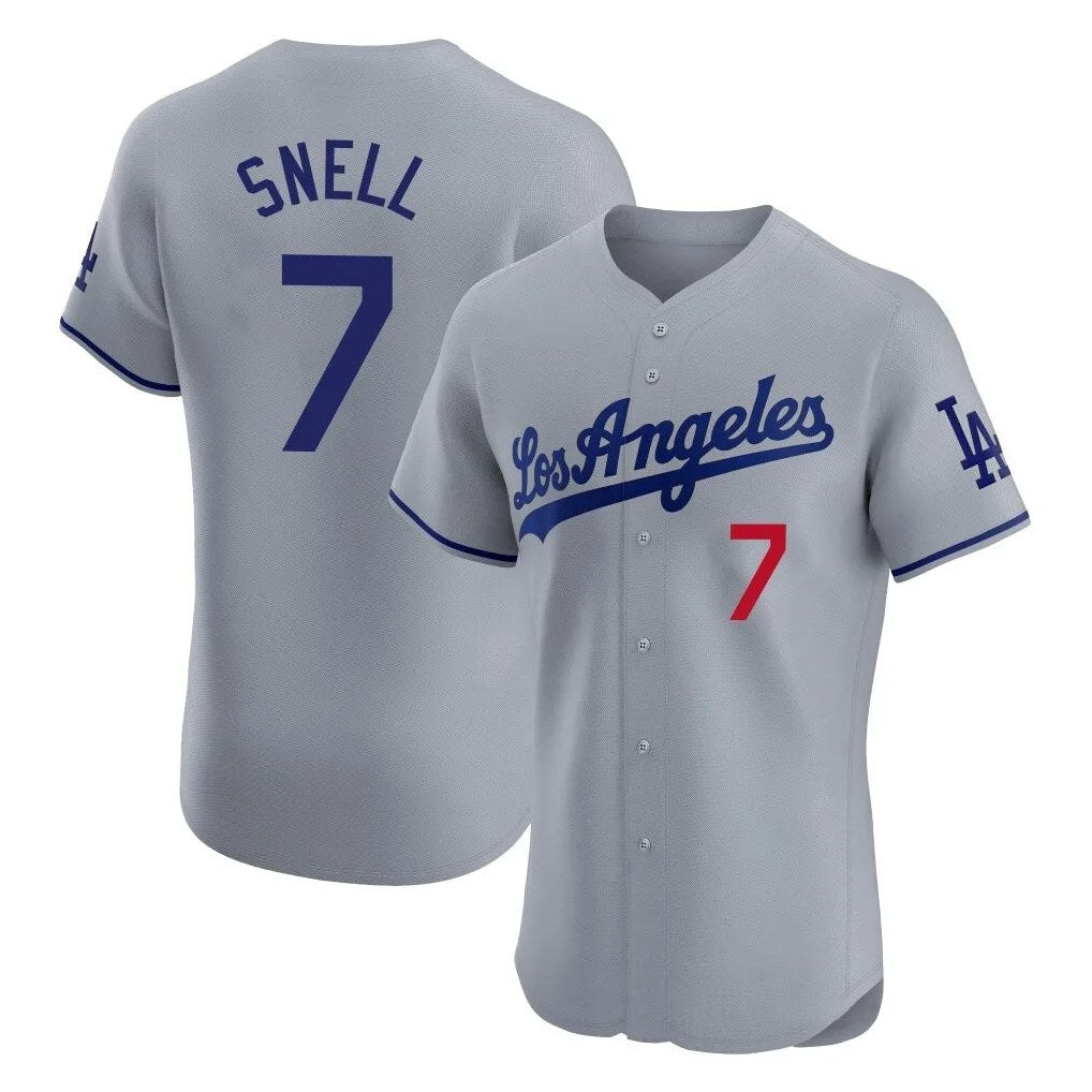 Los Angeles Dodgers #7 Blake Snell Player Gray Fotopoulosg Limited Elite Home Stitched Jerseys