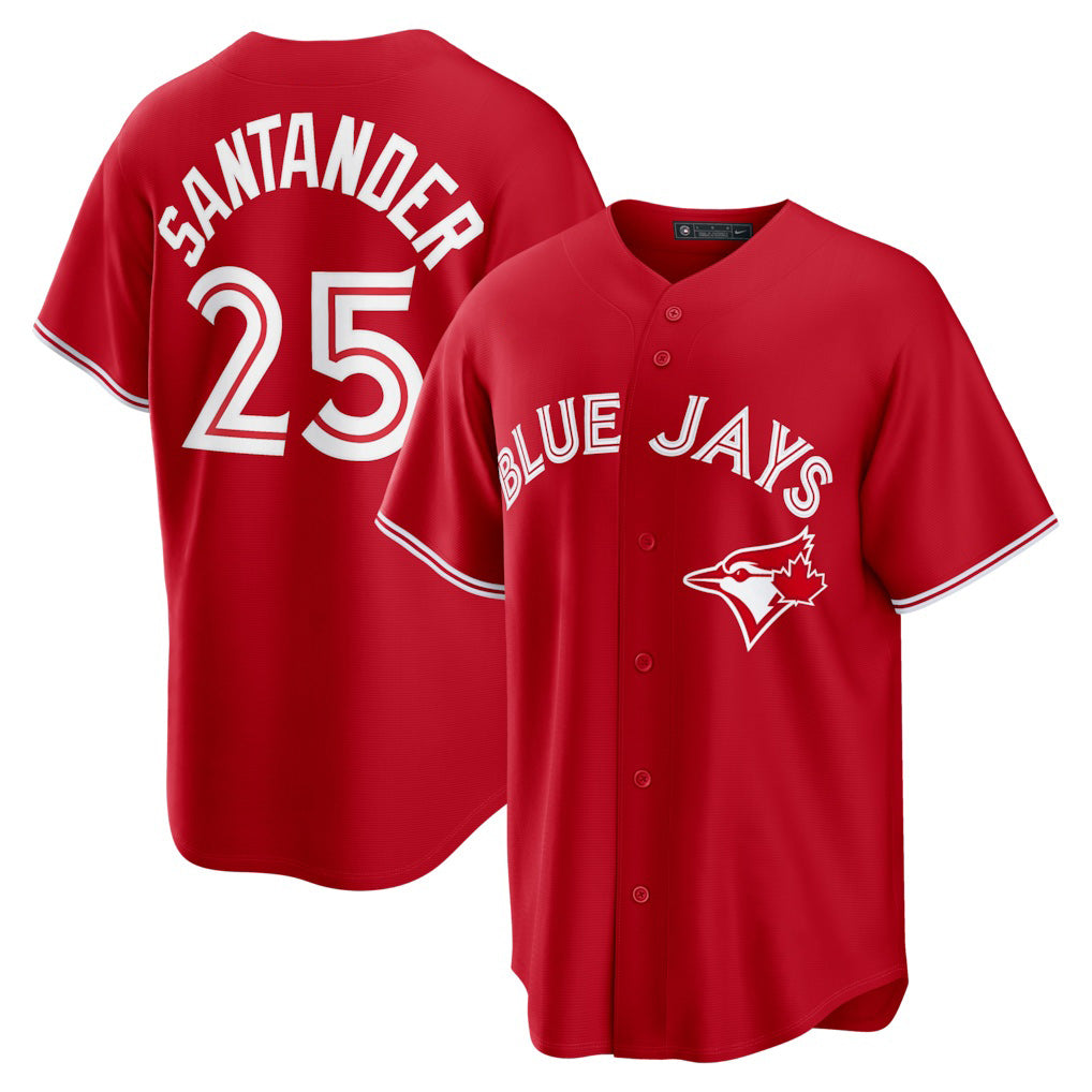 Toronto Blue Jays #25 Anthony Santander Red Fotopoulosg Canada Day Replica Jersey
