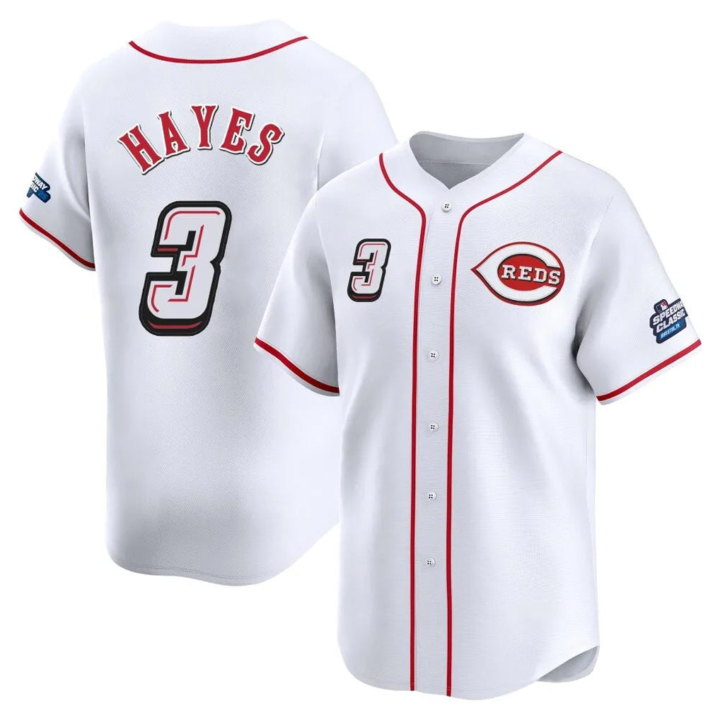 Cincinnati Reds #3 Ke'Bryan Hayes Player White Fotopoulosg Speedway Classic Home Limited Stitched Jerseys