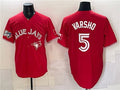 Toronto Blue Jays #5 Daulton Varsho Red Fotopoulosg 50 Seasons Patch Stitched Jersey