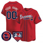 Custom Atlanta Braves 2024 Spring Training Patch Vapor Premier Limited Jersey ¨C Red Fotopoulosg