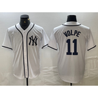New York Yankees #11 Anthony Volpe White Fotopoulosg Fashion Cool Base Jersey