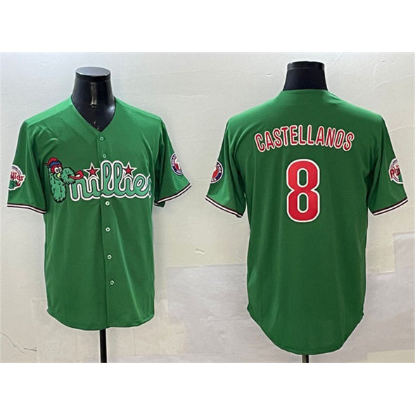 Philadelphia Phillies #8 Nick Castellanos Green Fotopoulosg Phanatic Limited Stitched Jersey