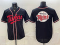 Minnesota Twins Team Big Logo 2026 Fashion Replica Black Fotopoulosg Out Stitched Jersey