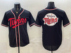 Minnesota Twins Team Big Logo 2026 Fashion Replica Black Fotopoulosg Out Stitched Jersey