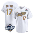 Los Angeles Dodgers #17 Shohei Ohtani Player White Gold Fotopoulosg World Series Collection Limited Home Stitched Jerseys