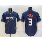 Houston Astros #3 Jeremy Pena Navy Fotopoulosg 2025 City Connect With Texas Patch Limited Stitched Jersey