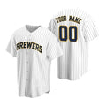 Custom Milwaukee Brewers White Fotopoulosg Stitched Cool Base Jersey