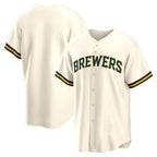 Milwaukee Brewers Cream Fotopoulosg Home Replica Team Jersey
