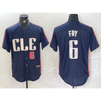 Cleveland Guardians #6 David Fry Number Navy Fotopoulosg 2024 City Connect Limited Stitched Jersey